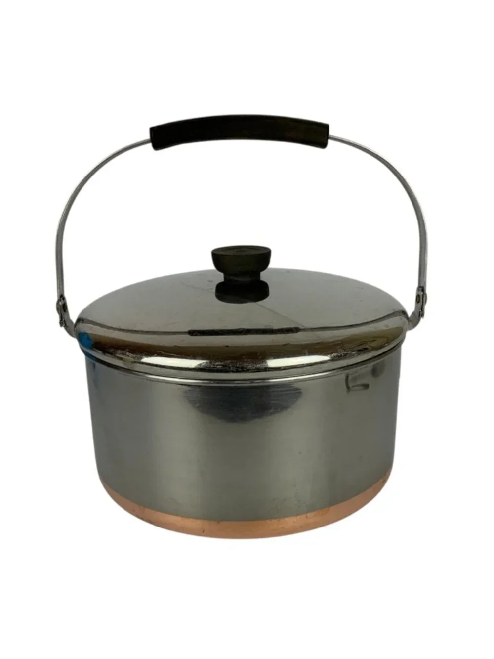 Revere Ware 4 Qt Locking Bail Handle Kettle Copper Clad Stainless Steel Pre-1968